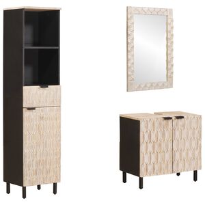 vidaXL Badev&aelig;relses Sett 3 pcs Hvit Vask Finish Massiv mango tre