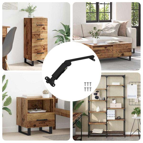 vidaXL Lokkst&oslash;ttehengsel 12 pcs Svart 192 x 32 x 50 mm St&aring;l