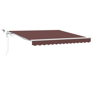 vidaXL Automatisk uttrekkbar markise med LED brun 300x250 cm