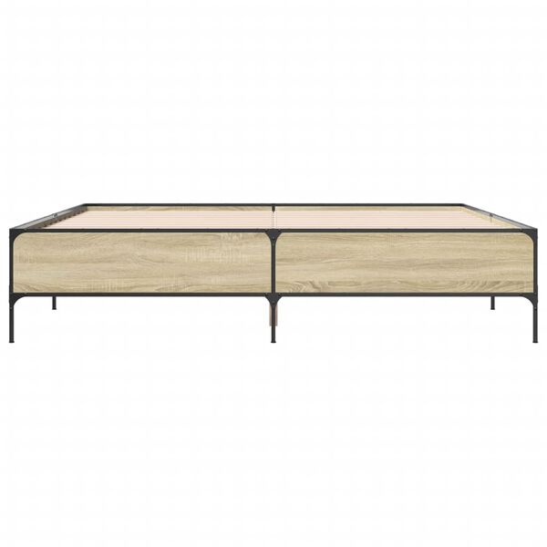 vidaXL Sengeramme sonoma eik 180x200 cm konstruert tre og metall