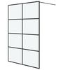 vidaXL Dusjvegg svart 140x195 cm frostet ESG-glass