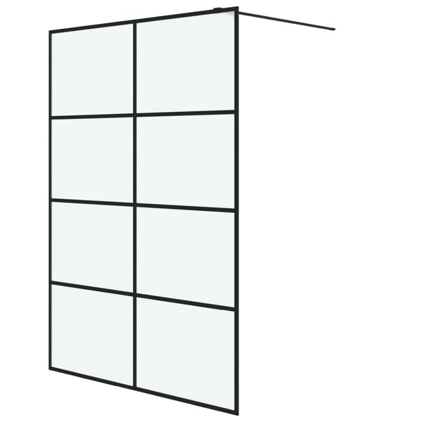 vidaXL Dusjvegg svart 140x195 cm frostet ESG-glass