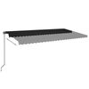 vidaXL Manuell uttrekkbar markise med LED 600x350 cm antrasitt