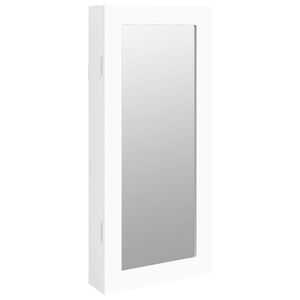 vidaXL Vegghengt smykkeskap med speil hvit 30x8,5x67 cm