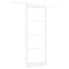 vidaXL Skyved&oslash;r ORKDAL Hvit 93 x 232 cm Massivt furutre og glass