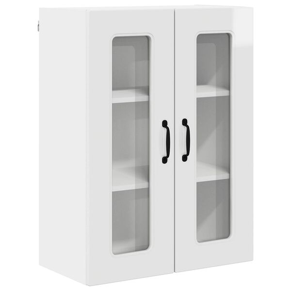 vidaXL Kj&oslash;kkenskap med lagring Kalmar H&oslash;yglanset hvit 60 x 31 x 80 cm