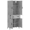 vidaXL Highboard betonggr&aring; 69,5x34x180 cm konstruert tre