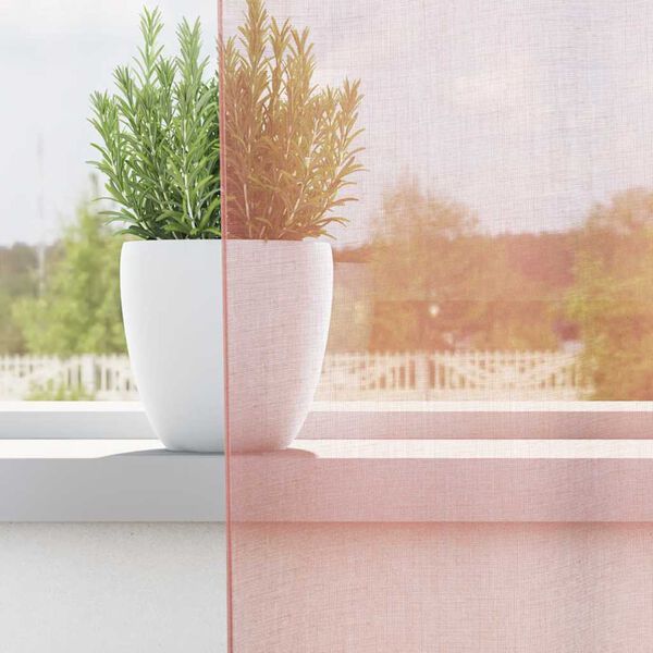 vidaXL Voilegardiner med hemper 2 stk rosa 140x175 cm