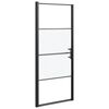 vidaXL Dusjd&oslash;r 91x195 cm halvfrostet herdet glass svart