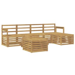 vidaXL Utend&oslash;rs sofa-sett 6 stk. Hvit Solid akasietre