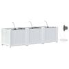 vidaXL Hageblomsterpotte 3 pcs Hvit 120 x 40 x 37,5 cm Plast