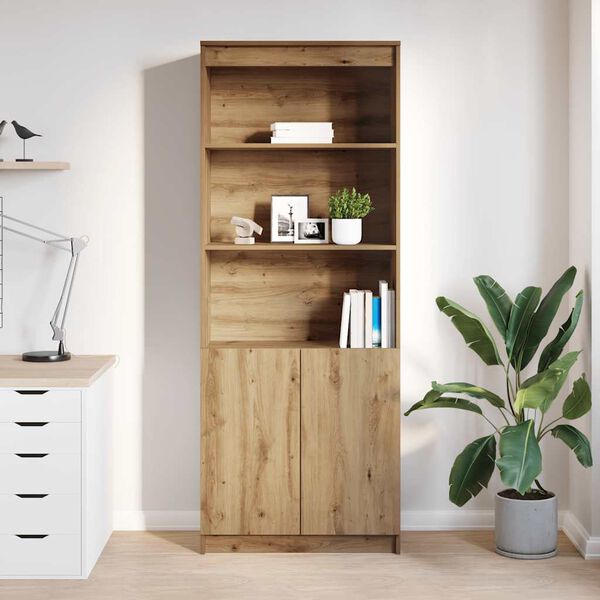 vidaXL Highboard artisan eik 70x35x180 cm konstruert tre