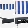 vidaXL Uttrekkbar markise blå og hvit 4,5x3 m stoff og aluminium