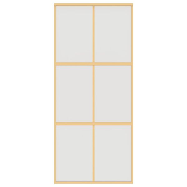 vidaXL Skyved&oslash;r gull 90x205 cm frostet ESG glass og aluminium