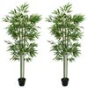 vidaXL Kunstig Bambustre 2 pcs Gr&oslash;nn 45 x 18 x 175 cm Stoff og Bambus