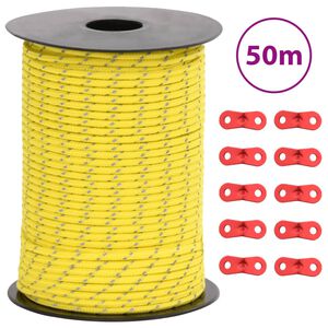 vidaXL Barduner med refleksstrimler og skiften&oslash;kler 50 m 3 mm