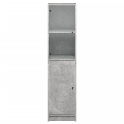 vidaXL Highboard med glassdører betonggrå 35x37x142 cm