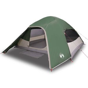 vidaXL Kuppeltelt for camping 4 personer gr&oslash;nn vanntett