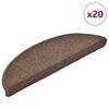 vidaXL Trappematter 20 stk 56x17x3 cm kaffebrune halvrund