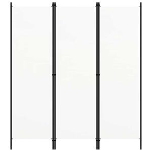 vidaXL Romdeler 3 paneler hvit 150x180 cm