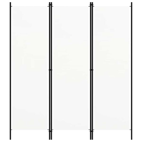 vidaXL Romdeler 3 paneler hvit 150x180 cm