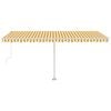 vidaXL Frittst&aring;ende automatisk markise 500x350cm gul og hvit