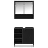vidaXL Baderomsinnredningssett med d&oslash;r 2 pcs Svart Eik Konstruert tre