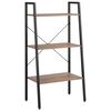 vidaXL Gulvhylle 3 etasjer lysebrun og svart 56x35x108 cm
