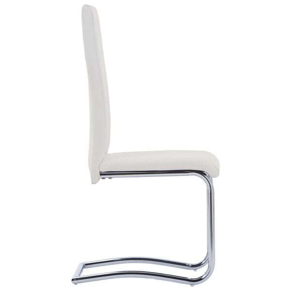 vidaXL Frittb&aelig;rende spisestoler 2 stk hvit kunstig skinn