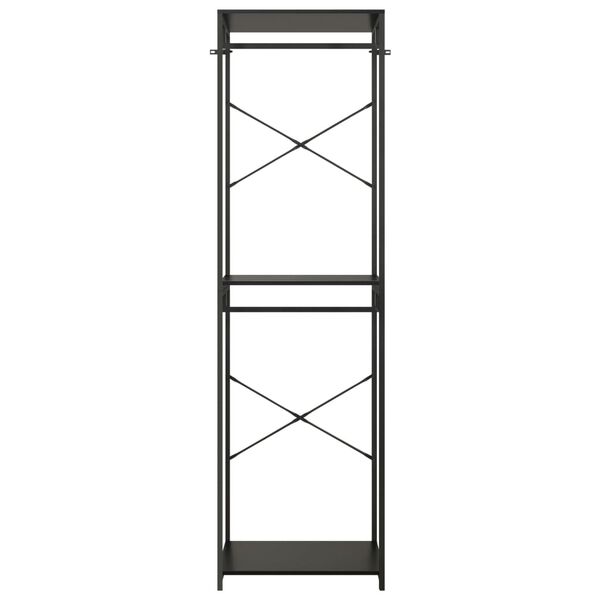 vidaXL Garderobe svart 60x40x213 cm metall og sponplate
