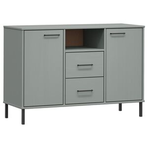 vidaXL Skjenk med metallben gr&aring; 113x40x77 cm heltre OSLO