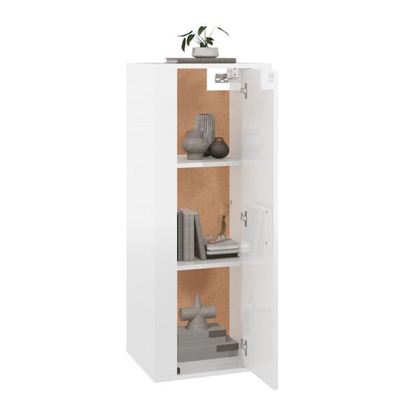 vidaXL Vegghengt TV-benk høyglans hvit 40x34,5x100 cm