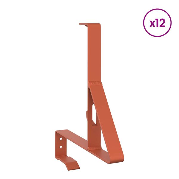 vidaXL Sn&oslash;beskyttelsesst&oslash;tte 12 pcs R&oslash;d 29,5 x 3 x 34,5 cm St&aring;l