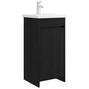 vidaXL Badm&oslash;bel med vask Svart eik 42 x 40 x 84,5 cm Konstruert tre
