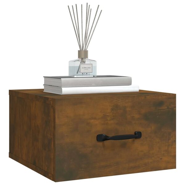 vidaXL Veggmontert nattbord røkt eik 35x35x20 cm