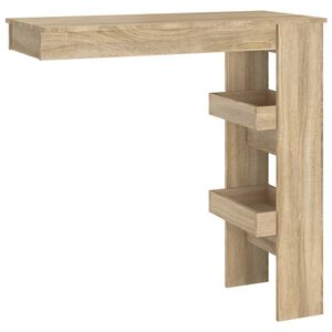 vidaXL Veggmontert barbord sonoma eik 102x45x103,5 cm konstruert tre