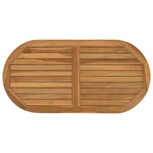 vidaXL Bordplate Oval Massivt Teaktre Naturlig