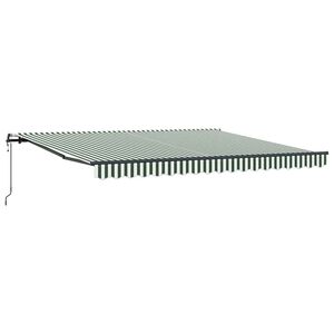 vidaXL Uttrekkbar markise Gr&oslash;nn og hvit 400 &times; 300 cm