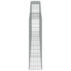 vidaXL Gabionkurver buede 9 stk 400x30x120/140 cm galvanisert jern