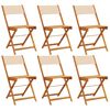 vidaXL Klappstoler 6 stk. beige stoff og heltre