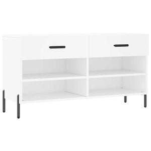 vidaXL Skobenk hvit 102x35x55 cm konstruert tre