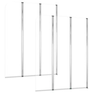 vidaXL Badekarvegger 2 stk 104x130 cm herdet glass gjennomsiktig