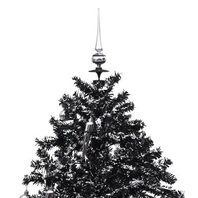 vidaXL Kunstig juletre med snø og paraplyfot svart 170 cm PVC