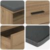 vidaXL Gangbenk med pute med skuff Artisan Eik 80 x 38 x 46 cm