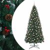 vidaXL Kunstig hengslet juletre med julekuler 400 cm 600 LED-lys