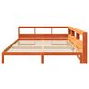 vidaXL Seng med bokhylle uten madrass voksbrun 180x200 cm heltre furu