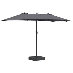 vidaXL Hageparasol Antrasitt 385 x 209 x 244 cm Polyester