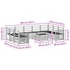 vidaXL Sofasett 10 pcs Naturlig Solid akasietre