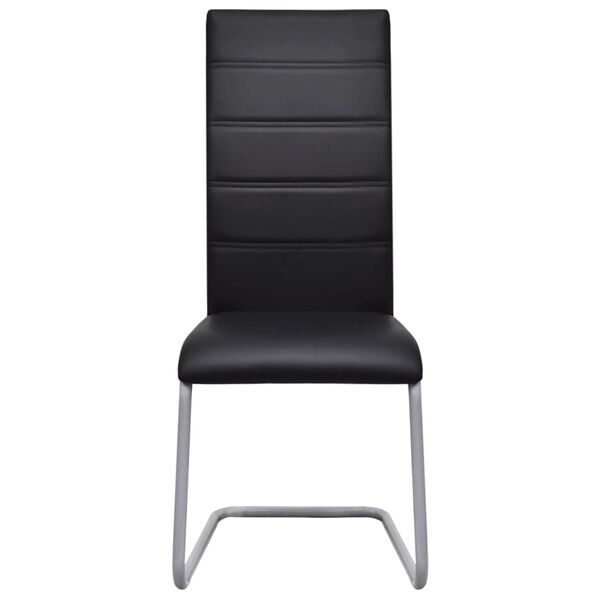 vidaXL Frittb&aelig;rende spisestoler 2 stk svart kunstig skinn