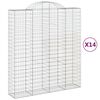 vidaXL Gabionkurver buede 14 stk 200x50x220/240 cm galvanisert jern